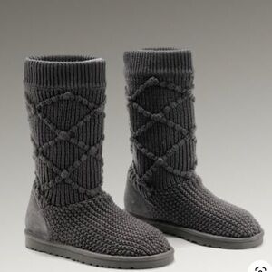 Ugg Classic Argyle Knit Sweater Boots, Size 5
